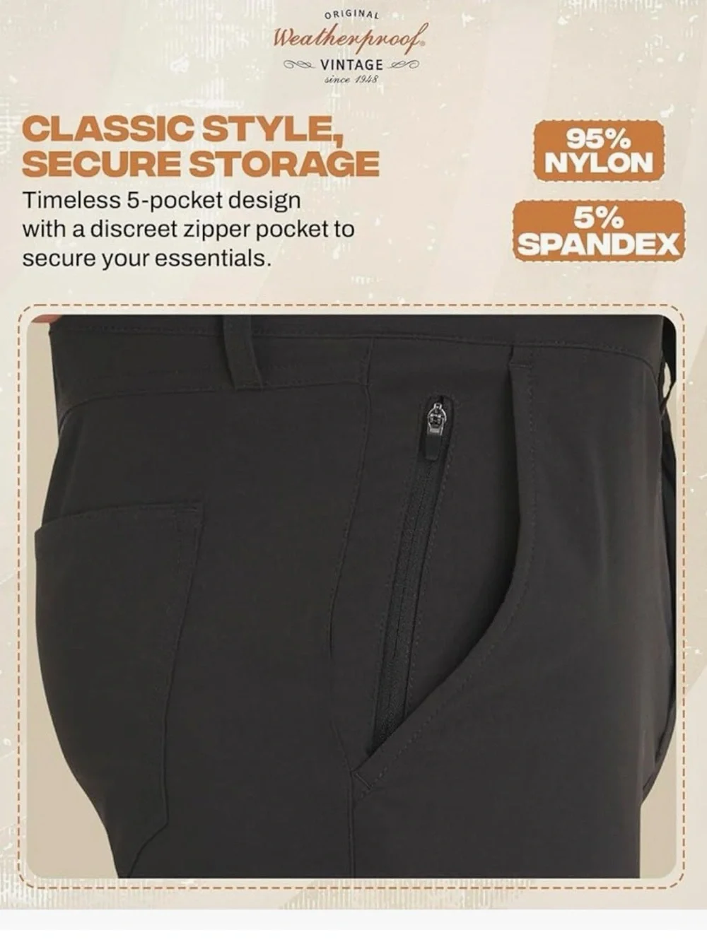 Weatherproof Gray Tech Straight-Fit Pants